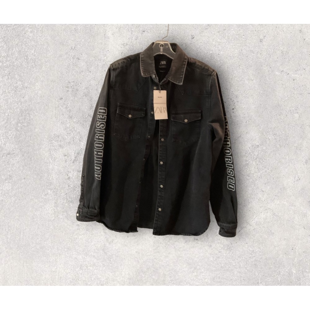 DENIM SHIRT JACKET W/ GRAPHICS - Picture 2 of 5